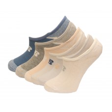 New Balance No Show Liner Socks, Assorted Colors, (M) Ladies 6-10/Mens 6-8.5, 6 Pair