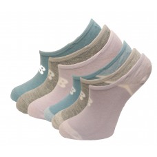 New Balance No Show Liner Socks, Lilac, (M) Ladies 6-10/Mens 6-8.5, 6 Pair