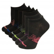 New Balance No Show Flatknit Socks, Black, (M) Ladies 6-10/Mens 6-8.5, 6 Pair