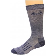 RealTree Full Cushion Merino Wool Crew Socks, 1 Pair, Large (M 9-13), Navy