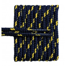 FeetPeople High Quality Round Laces For Boots And Shoes, Navy With Gold Chip