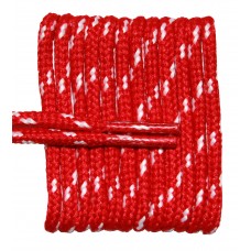 FeetPeople High Quality Round Laces For Boots And Shoes, Red With White Chip
