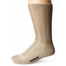 Top Flite Non-Binding Ultra-Dri Crew Socks, Khaki, (L) W 9-12 / M 9-13, 2 Pair