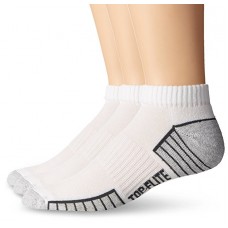 Top Flite Sport Athletic Performance Moisture Control Low Cut Socks, White, (L) W 9-12 / M 9-13, 3 Pair