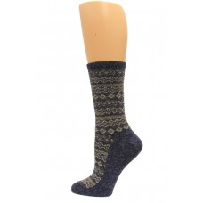 Wise Blend Angora Aztec Crew Socks, 1 Pair, Denim, Medium, Shoe Size W 6-9