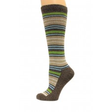 Wise Blend Angora Stripe Knee High Socks, 1 Pair, Brown, Medium, Shoe Size W 6-9