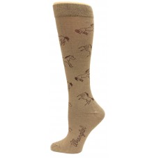 Wrangler Ladies Horse Boot Socks 1 Pair, Taupe, W 7.5-9.5