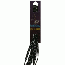 FootGalaxy Reflective Metallic Flat Laces, Black